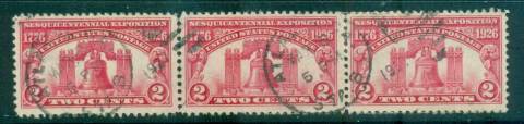 USA-1926-Sc627-Sesquicentennial-Exposition-Str-3-FU-lot67356