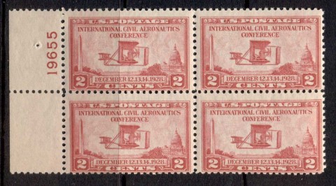 USA-1928-Sc649-International-Civil-Aeronautics-Conference-2c-PB19655-MUH-MLH