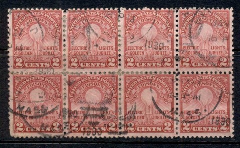 USA-1929-Sc654-Edison-Electric-Light-Jubilee-Perf-11-blk8-MLH