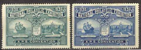 USA-1930-National-Philatelic-Ex-2x-Labels-MNG-Lot10822