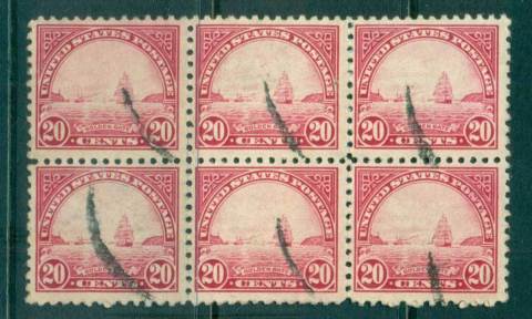 USA-1931-Sc698-20c-Golden-Gate-P-11x10-jpg-5-Rotary-Blk-6-FU-lot68026.jpg