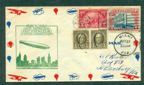 USA-1933-Miami-Zeppelin-First-Stop-in-USA-Flight-23-Oct-33-lot42672