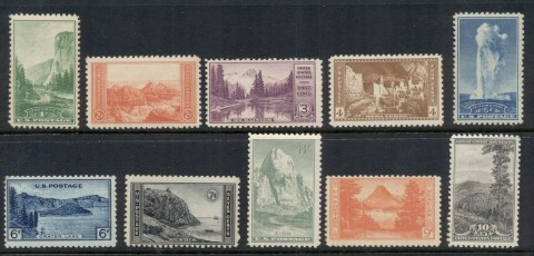 USA-1934-Sc740-49-National-Parks-MLH