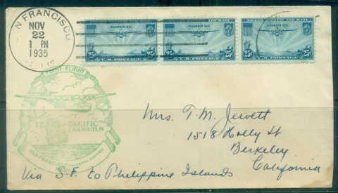 USA-1935-25c-China-Clipper-str3-First-Flight-Trans-Pacific-CAM14-cover