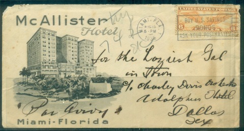 USA-1935-6c-Airmail-Winged-Globe-Hotel-Advertising-cover-faults