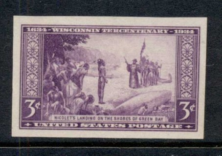 USA-1935-Sc755-Wisconsin-Tercentenary-IMPERF-MNG