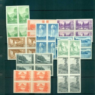 USA-1935-Sc756-65-National-Parks-IMPERF-Blks-4-MNG-lot72302