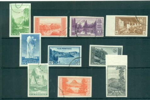 USA-1935-Sc756-65-National-Parks-IMPERF-FU-lot72305