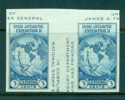 USA-1935-Sc768-3c-Byrd-Antarctic-Expedition-IMPERF-gutter-pr-MNG-lot72293