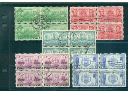 USA-1936-37-Sc790-94-Navy-Issue-Blk-4-FU-lot67458