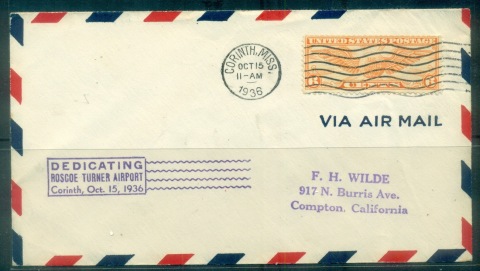 USA-1936-6c-Airmail-Winged-Globe-Roscoe-Turner-Airport-Dedication-Cover