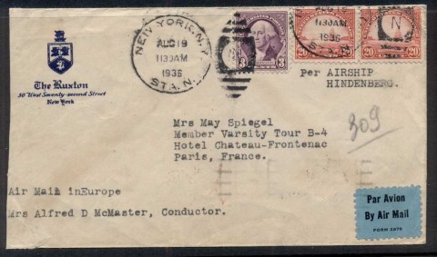 USA-1936-Aug-19-cover-addressed-to-France