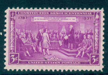 USA-1937-Sc798-Constitution-Sesquicentennial-MLH-lot67488