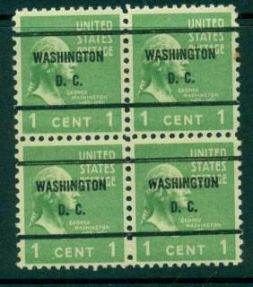 USA-1938-54-Precancel-District-of-Columbia-Washington-1c-Blk-4-FU-lot22979