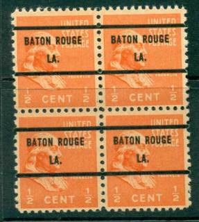 USA-1938-54-Precancel-Louisiana-Baton-Rouge-1-2c-Blk-4-FU-lot22933