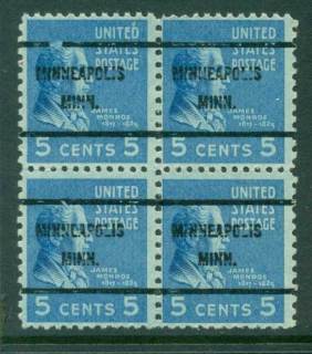 USA-1938-54-Precancel-Minnesota-Minneapolis-5c-Blk-4-FU-lot23031