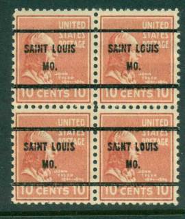 USA-1938-54-Precancel-Missouri-Saint-Louis-10c-Blk-4-FU-lot23039