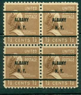 USA-1938-54-Precancel-New-York-Albany-1-1-2c-Blk-4-FU-lot23056