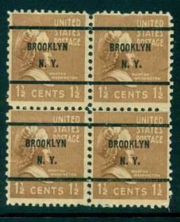 USA-1938-54-Precancel-New-York-Brooklyn-1-1-2c-Blk-4-FU-lot23061