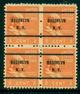 USA-1938-54-Precancel-New-York-Brooklyn-1-2c-Blk-4-FU-lot23059