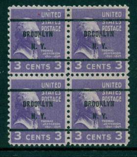 USA-1938-54-Precancel-New-York-Brooklyn-3c-Blk-4-FU-lot23062