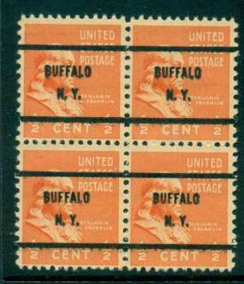 USA-1938-54-Precancel-New-York-Buffalo-1-2c-Blk-4-FU-lot23064