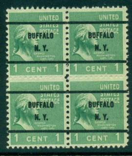 USA-1938-54-Precancel-New-York-Buffalo-1c-Blk-4-FU-lot23065