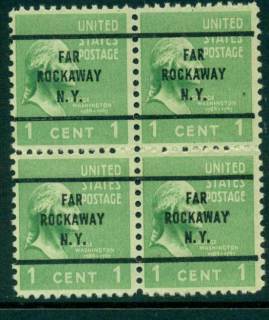 USA-1938-54-Precancel-New-York-Far-Rockaway-1c-Blk-4-FU-lot23068