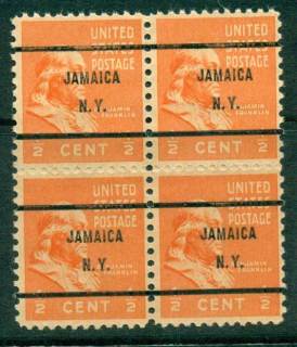 USA-1938-54-Precancel-New-York-Jamaica-1-2c-Blk-4-FU-lot23072