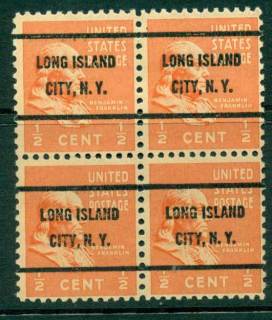 USA-1938-54-Precancel-New-York-Long-Island-City-1-2c-Blk-4-FU-lot23076