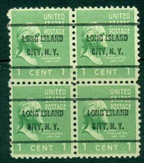 USA-1938-54-Precancel-New-York-Long-Island-City-1c-Blk-4-FU-lot23075