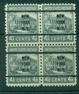 USA-1938-54-Precancel-New-York-New-York-4-1-2c-Blk-4-FU-lot23084