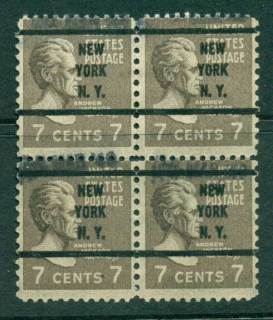 USA-1938-54-Precancel-New-York-New-York-7c-dated-Blk-4-FU-lot23086