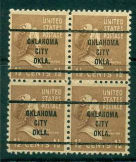 USA-1938-54-Precancel-Oklahoma-Oaklahoma-City-1-1-2c-Blk-4-FU-lot23116