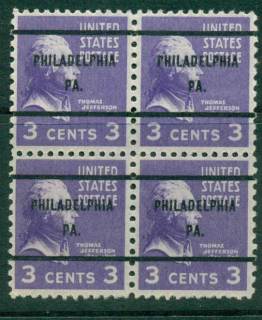 USA-1938-54-Precancel-Pennsylvania-Philadelphia-13c-Blk-4-FU-lot23130