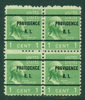 USA-1938-54-Precancel-Rhode-Island-Providence-1c-Blk-4-FU-lot23144