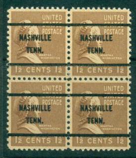 USA-1938-54-Precancel-Tennessee-Nashville-1-1-2c-Blk-4-FU-lot23155