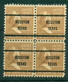 USA-1938-54-Precancel-Texas-Houston-1-1-2c-Blk-4-FU-lot23169