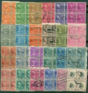 USA-1938-54-Sc803-32-Prexie-Asst-24-Block-4-FU-lot23261