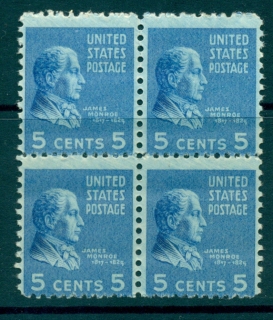 USA-1938-Sc810-5c-Prexie-Blk-4-MLH-MUH-lot33641