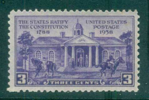 USA-1938-Sc835-Constitution-ratification-MUH-lot67521