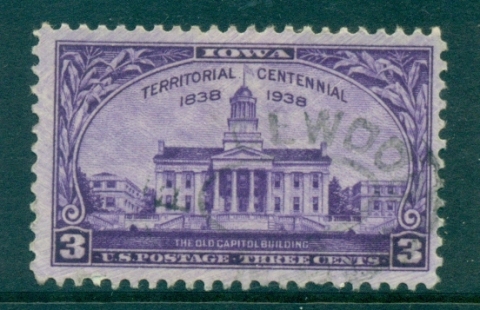 USA-1938-Sc838-Iowa-territory-Sesquicentennial-FU-lot67541