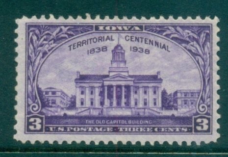 USA-1938-Sc838-Iowa-territory-Sesquicentennial-MLH-lot67538