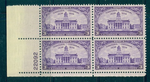 USA-1938-Sc838-Iowa-territory-Sesquicentennial-PB-22092-MUH-lot67547