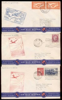 USA-1939-May-20-USA-France-Transatlantic-first-flight-set-of-six-covers-for-each-intermediary-stage-between-New-York