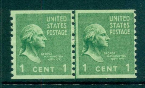 USA-1939-Sc839-1c-Washington-Perf-10-Vert-Coil-line-pr-MLH-lot72306