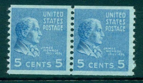 USA-1939-Sc845-5c-Monroe-Perf-10-Vert-Coil-pr-MLH-lot72308