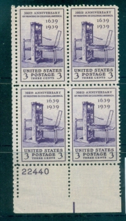 USA-1939-Sc857-Printing-tercentenary-PB22440-MUH-lot67582