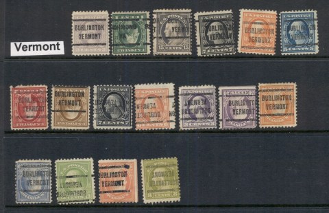 USA-1908-1919-Washington-Franklin-Precancels-TC-Assortment