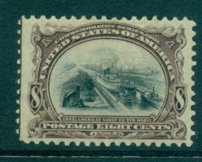 USA-1901-Sc298-8c-Pan-American-Expo-guide-line-LHS-MLH-lot33781